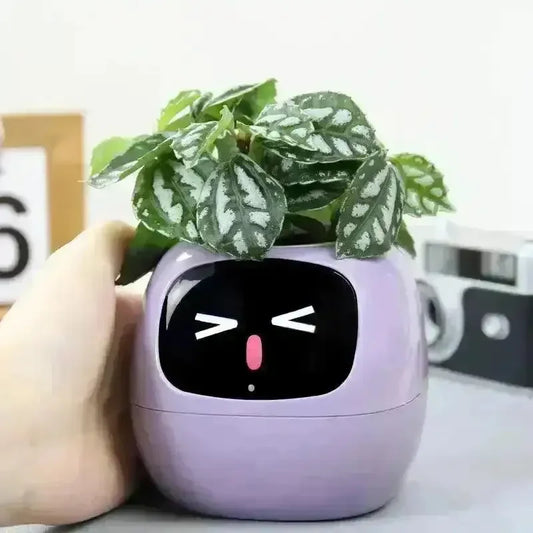 Cute Emoji Flower Plant Pot: Intelligent Potted Ivy Desktop Green Plant
