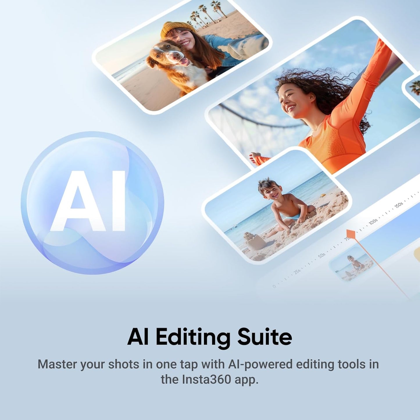 Miss Cool Insta360 Flow Plus AI Tracker Bundle White - Foldable Phone Gimbal, AI Tracking with Any App, Multi-Person Tracking, Built-in Tripod, Remote Control, iPhone/Android Stabilizer, Travel & Vlog