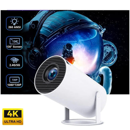 CineBeam: The Portable 4K Theater | Compatible with TV Stick, Phone & Laptop | Full HD Smart Projector with WiFi 5G & Bluetooth 5.0, 180° Rotatable Android 14 Cinema Projector