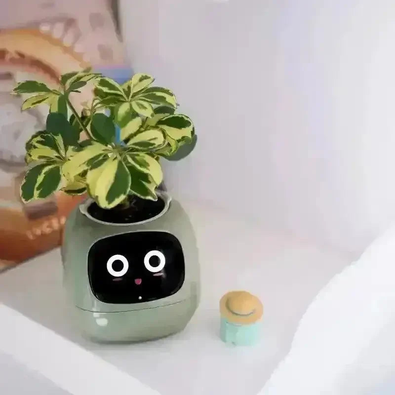 Cute Emoji Flower Plant Pot: Intelligent Potted Ivy Desktop Green Plant