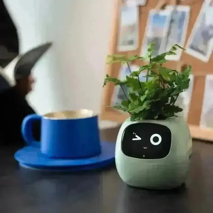 Cute Emoji Flower Plant Pot: Intelligent Potted Ivy Desktop Green Plant